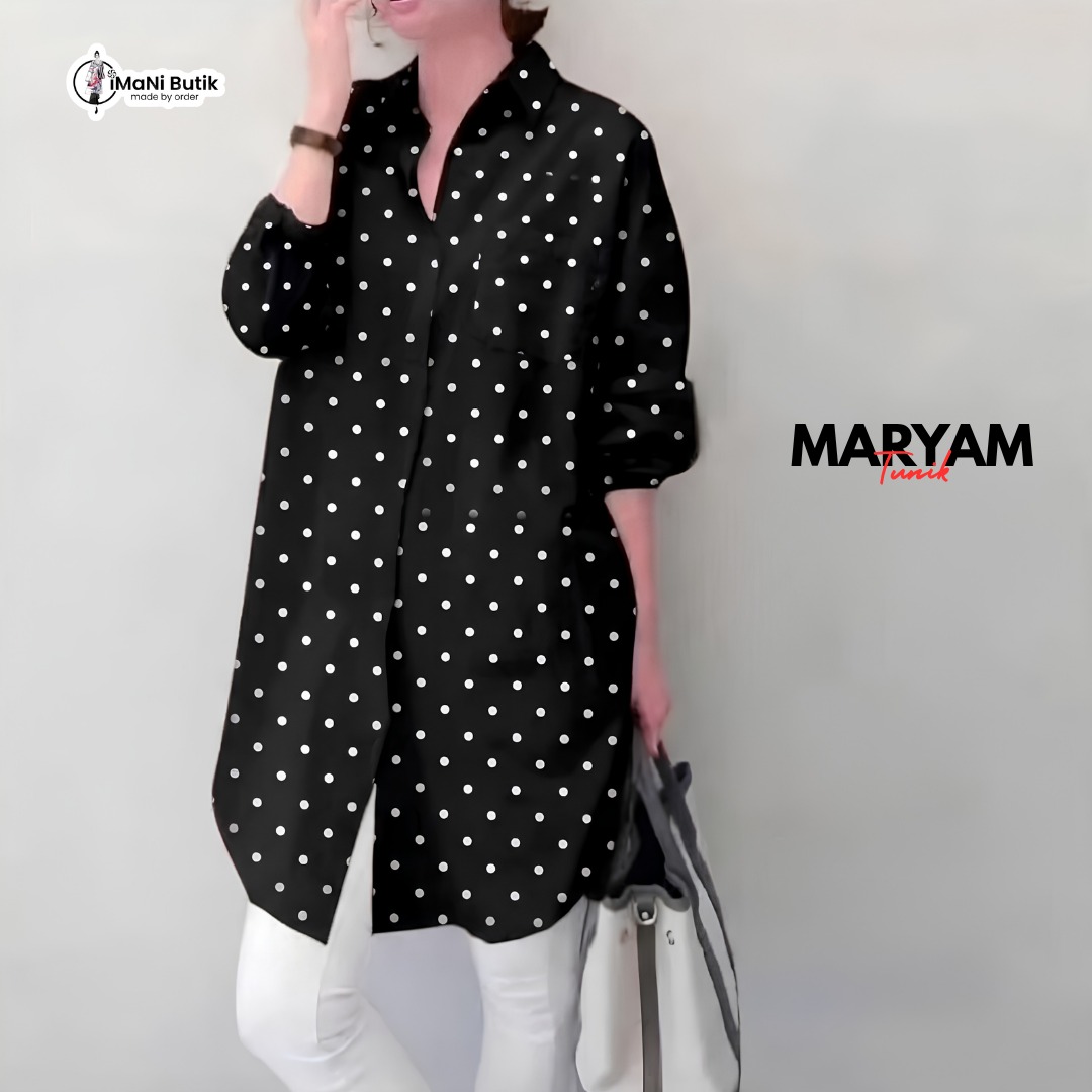 Tunik Maryam Polka Hitam